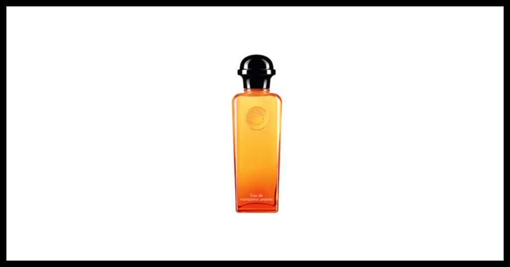 bote de agua de perfume de hermes es naranja desde arriba hasta la parte inferior que se vuelve rojo el tapon es negro