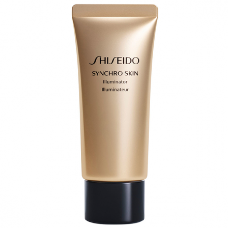 iluminador color marrón en bote de plástico del color del producto y tapón negro de la marca Shiseido